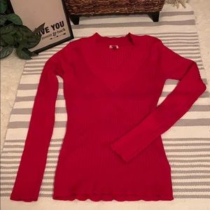 L.E.I V-Neck Long-Sleeve Sweater